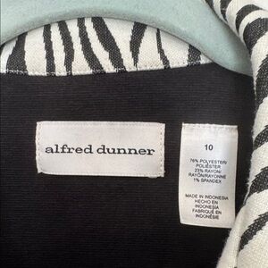 Alfred Dunner Black and White Striped Top